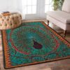 Blue Peacock Rug Sport Decor Gift Floor Decor Living Room Carpet Rug Area Rug - 8a45b2f70703