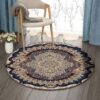 Blue Persian Antique Floral Round Carpet Floor Rug Living Room Bedroom Decor Round Area Rug Carpet