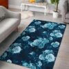 Blue Rose Floral Flower Pattern Rug Sport Decor Gift Floor Decor Living Room Carpet Rug Area Rug - 81c34614442f