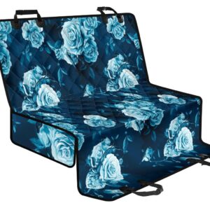 Blue Rose Floral Flower Pattern Print Pet Car Back Seat Cover - c1cd7b11ef1d