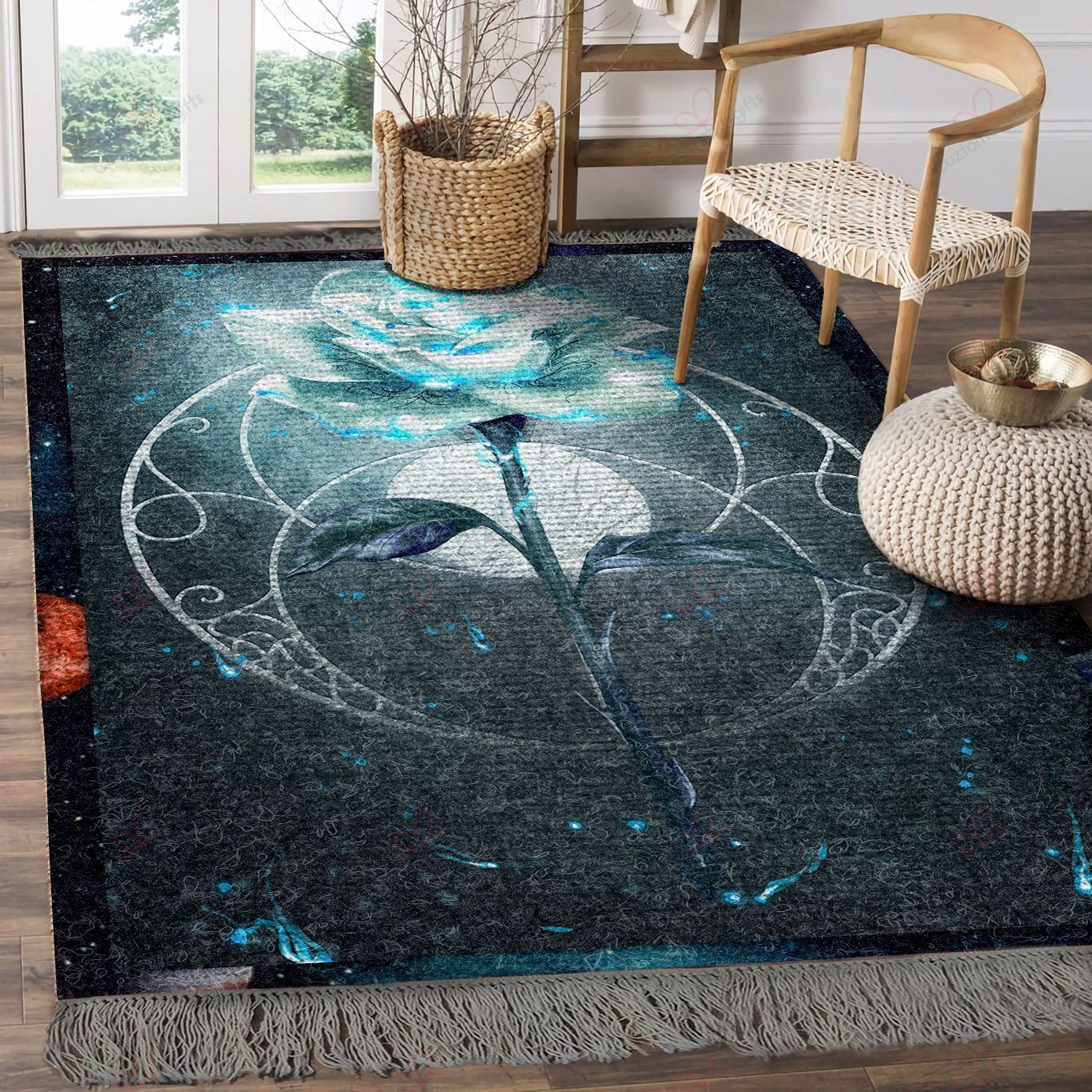 Blue Rose Rug Sport Decor Gift Floor Decor Living Room Carpet Rug Area Rug - c002293e263b Blue Rose Rug Sport Decor Gift Floor Decor Living Room Carpet Rug Area Rug - c002293e263b