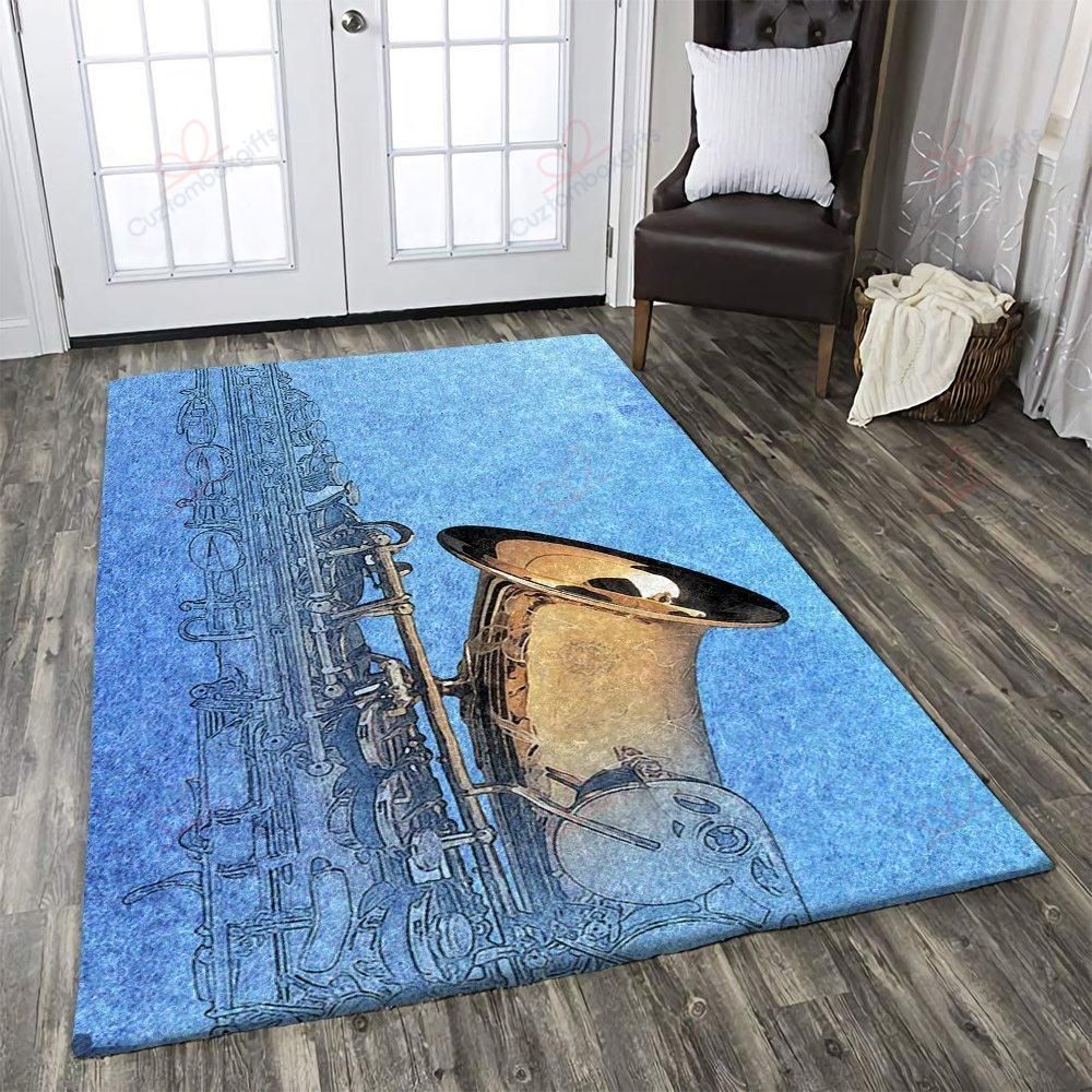 Blue Saxophone Rug Sport Decor Gift Floor Decor Living Room Carpet Rug Area Rug - a456cdf0f15f Blue Saxophone Rug Sport Decor Gift Floor Decor Living Room Carpet Rug Area Rug - a456cdf0f15f