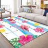 Blue Sea Pink Flamingo 1 Rug Sport Decor Gift Floor Decor Living Room Carpet Rug Area Rug - 4bcdf7e04b49