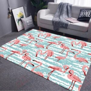 Blue Sea Pink Flamingo 2 Rug Sport Decor Gift Floor Decor Living Room Carpet Rug Area Rug - c730932a5ccc