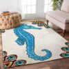 Blue Seahorse Rug Sport Decor Gift Floor Decor Living Room Carpet Rug Area Rug - 0b847199732a