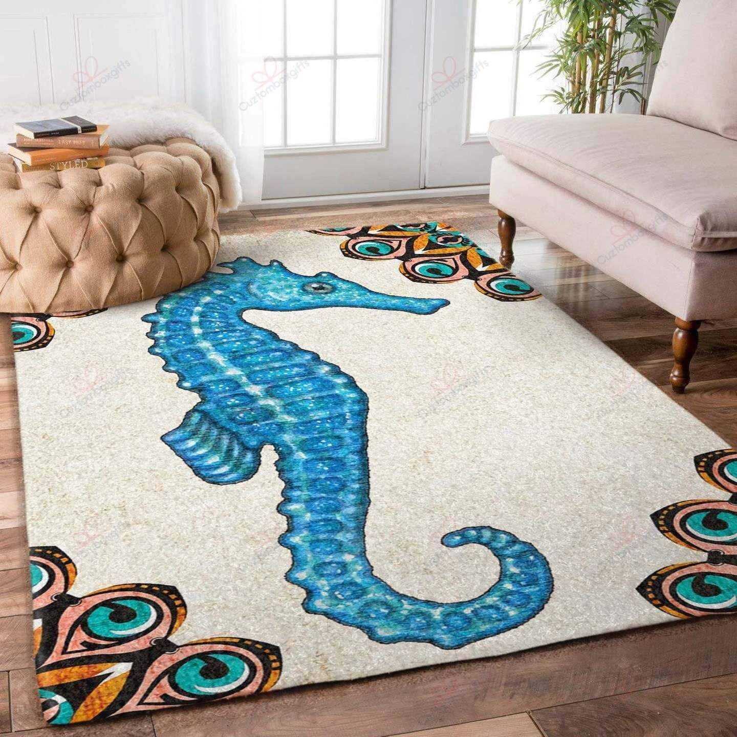 Blue Seahorse Rug Sport Decor Gift Floor Decor Living Room Carpet Rug Area Rug - 0b847199732a Blue Seahorse Rug Sport Decor Gift Floor Decor Living Room Carpet Rug Area Rug - 0b847199732a