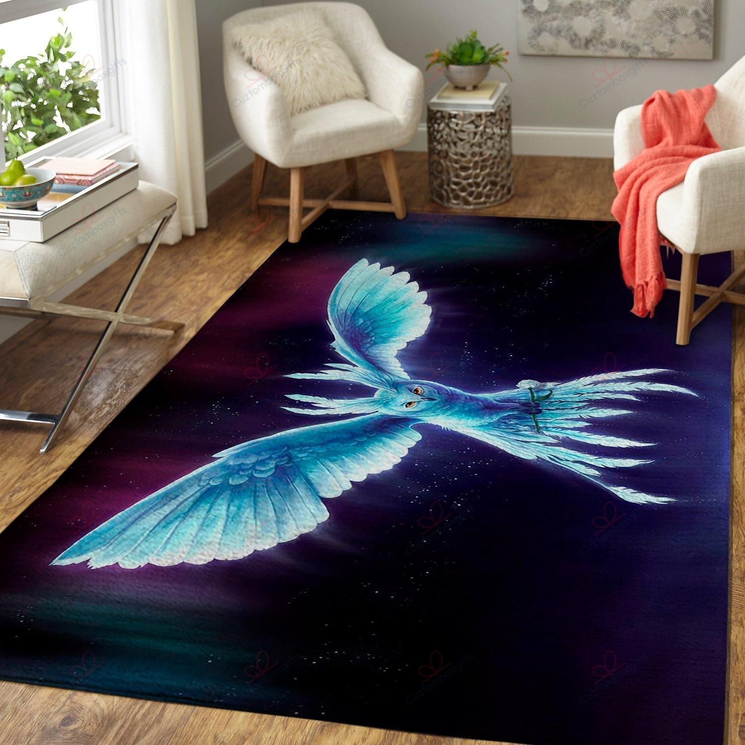 Blue Shiny Flying Owl Rug Sport Decor Gift Floor Decor Living Room Carpet Rug Area Rug - 17ca4b13f484 Blue Shiny Flying Owl Rug Sport Decor Gift Floor Decor Living Room Carpet Rug Area Rug - 17ca4b13f484