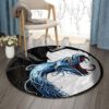 Blue Snake Round Carpet Floor Rug Living Room Bedroom Decor Round Area Rug Carpet
