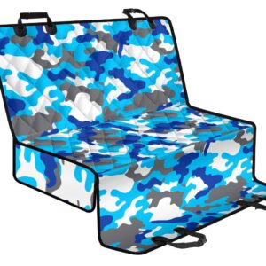 Blue Snow Camouflage Print Pet Car Back Seat Cover - 4c127190a0db
