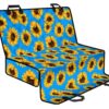 Blue Sunflower Pattern Print Pet Car Back Seat Cover - 32bc18052d5e