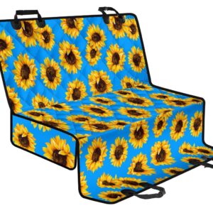 Blue Sunflower Pattern Print Pet Car Back Seat Cover - 32bc18052d5e