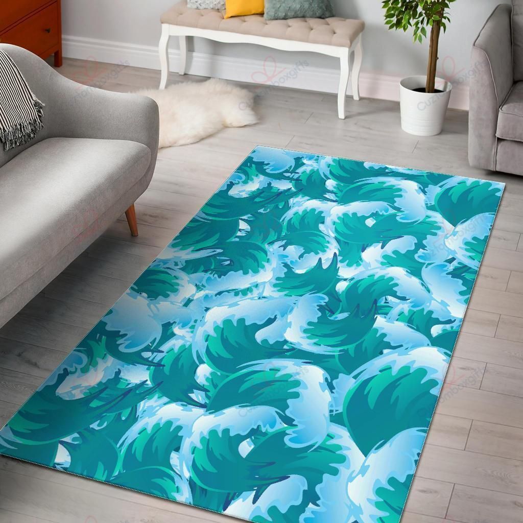 Blue Surfing Wave Pattern Rug Sport Decor Gift Floor Decor Living Room Carpet Rug Area Rug - 812efba5d450 Blue Surfing Wave Pattern Rug Sport Decor Gift Floor Decor Living Room Carpet Rug Area Rug - 812efba5d450