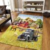 Blue Truck On The Farm Rug Sport Decor Gift Floor Decor Living Room Carpet Rug Area Rug - 8510febfbf12