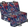 Blue Vintage Bohemian Floral Print Pet Car Back Seat Cover - ba679c215537