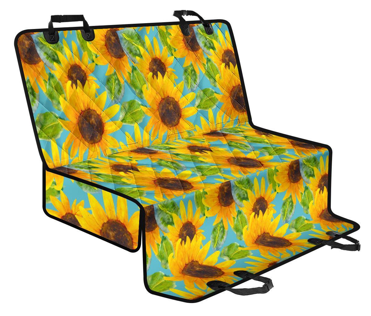 Blue Watercolor Sunflower Pattern Print Pet Car Back Seat Cover - ff50f868b06b Blue Watercolor Sunflower Pattern Print Pet Car Back Seat Cover - ff50f868b06b
