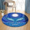 Blue Whale Round Carpet Floor Rug Living Room Bedroom Decor Round Area Rug Carpet