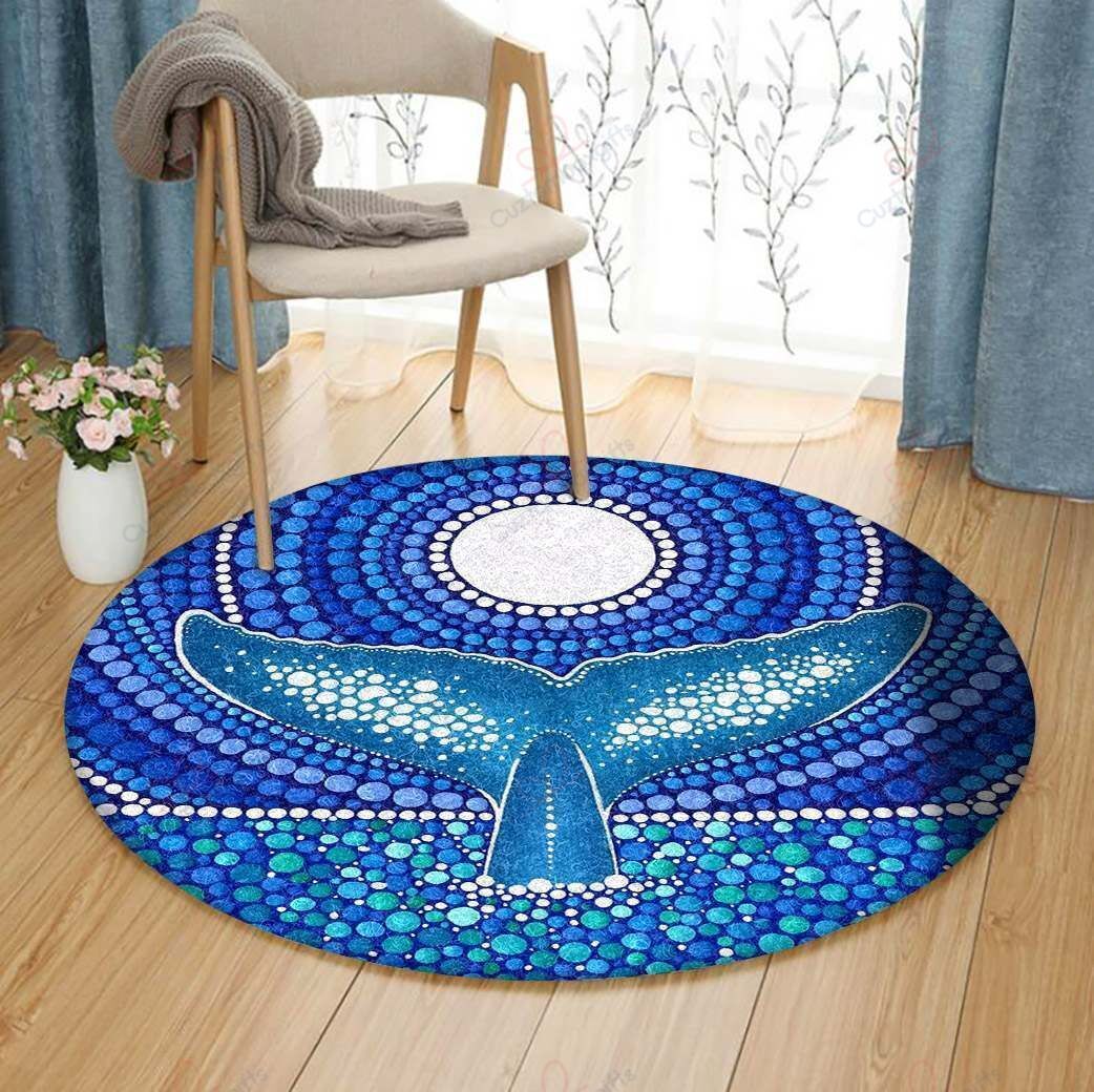 Blue Whale Round Carpet Floor Rug Living Room Bedroom Decor Round Area Rug Carpet Blue Whale Round Carpet Floor Rug Living Room Bedroom Decor Round Area Rug Carpet