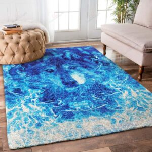 Blue Wolf Fantasy Rug Sport Decor Gift Floor Decor Living Room Carpet Rug Area Rug - d700e3cb969a