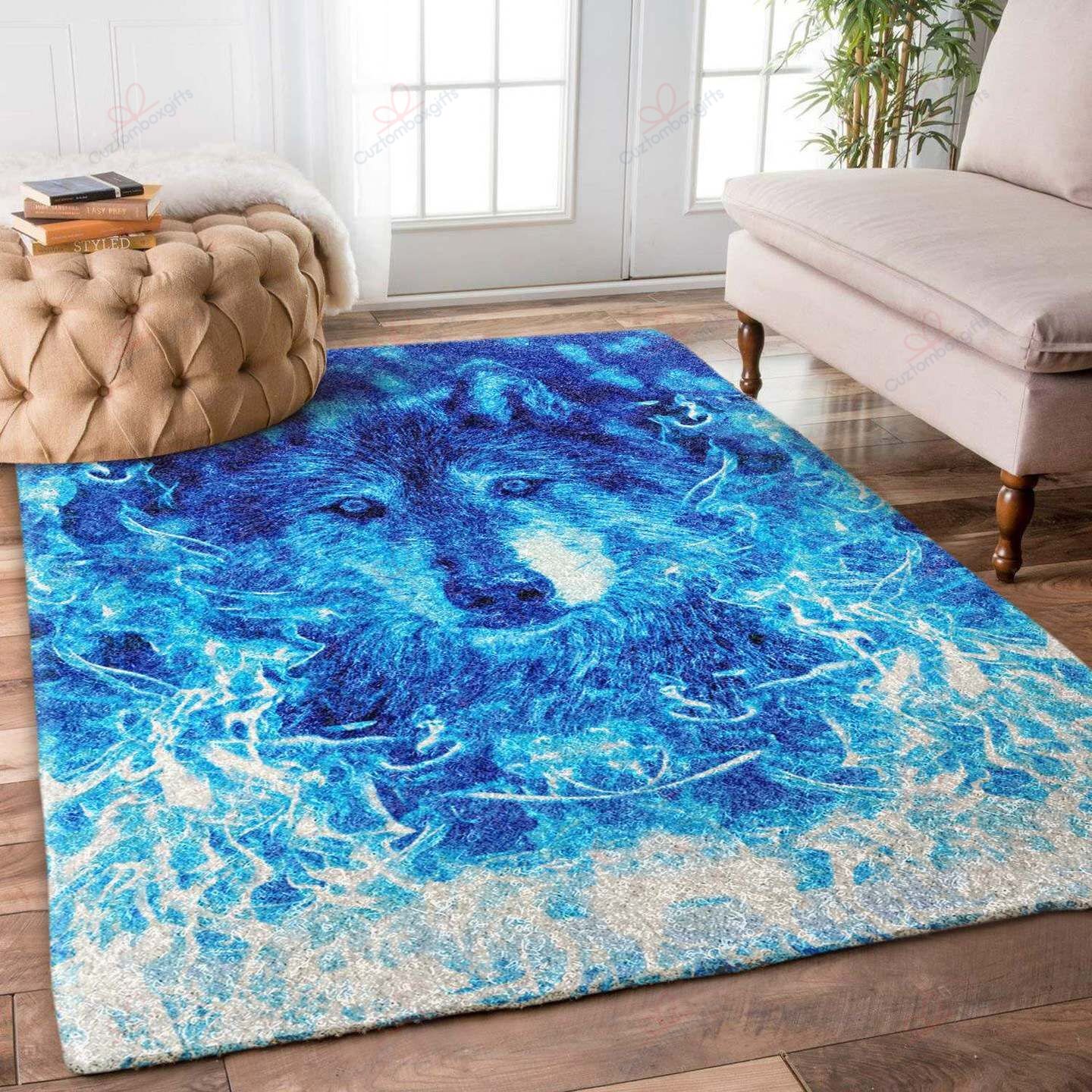 Blue Wolf Fantasy Rug Sport Decor Gift Floor Decor Living Room Carpet Rug Area Rug - d700e3cb969a Blue Wolf Fantasy Rug Sport Decor Gift Floor Decor Living Room Carpet Rug Area Rug - d700e3cb969a