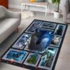 Blue Wolf Rug Sport Decor Gift Floor Decor Living Room Carpet Rug Area Rug - b76a3185b99f