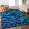 Blue Wolf Pattern Rug Sport Decor Gift Floor Decor Living Room Carpet Rug Area Rug - 42d92f760ec2