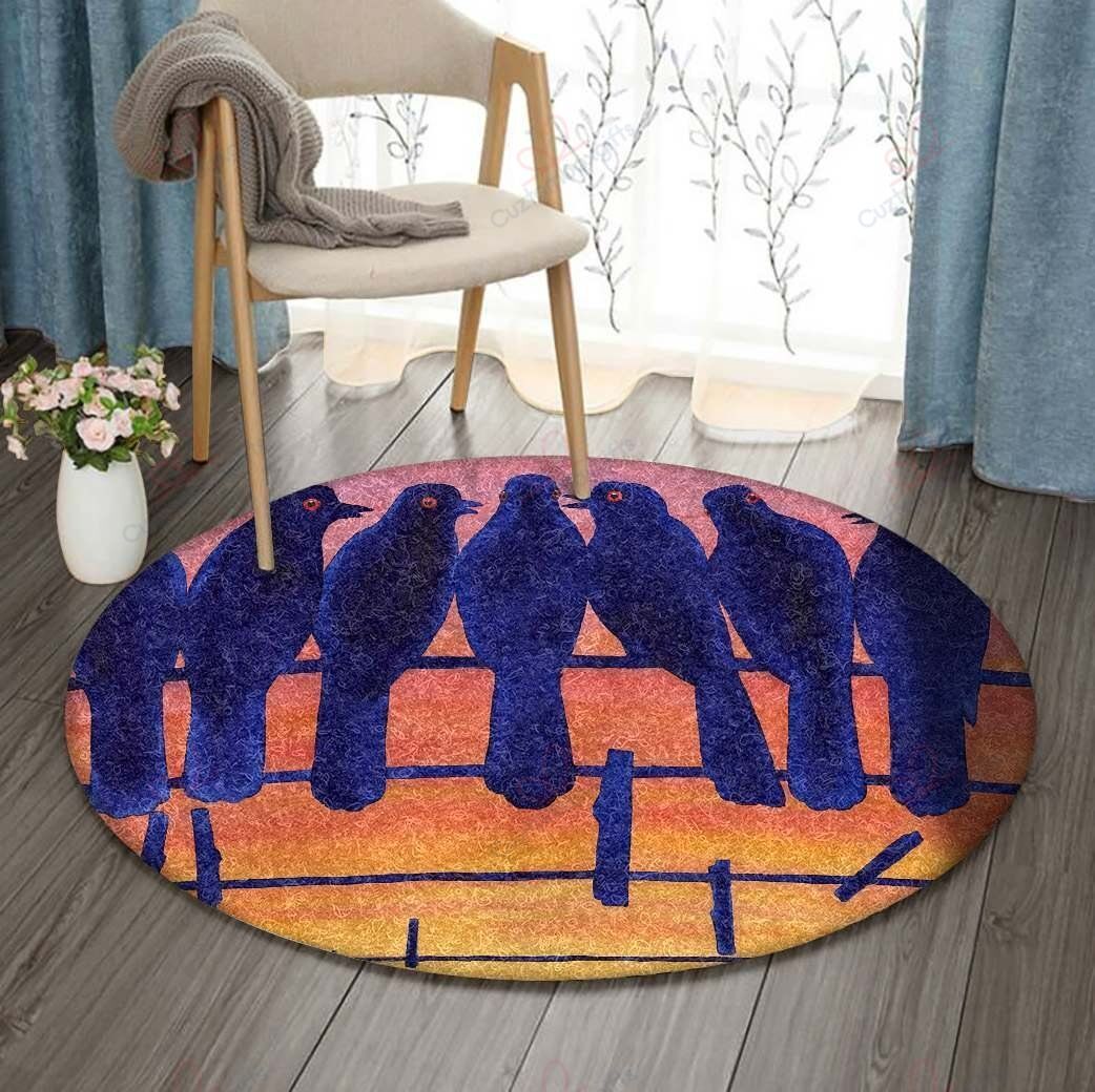 Bluebirds Round Carpet Floor Rug Living Room Bedroom Decor Round Area Rug Carpet Bluebirds Round Carpet Floor Rug Living Room Bedroom Decor Round Area Rug Carpet