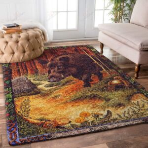 Boar In The Forest Rug Sport Decor Gift Floor Decor Living Room Carpet Rug Area Rug - 10cdd99a0f44