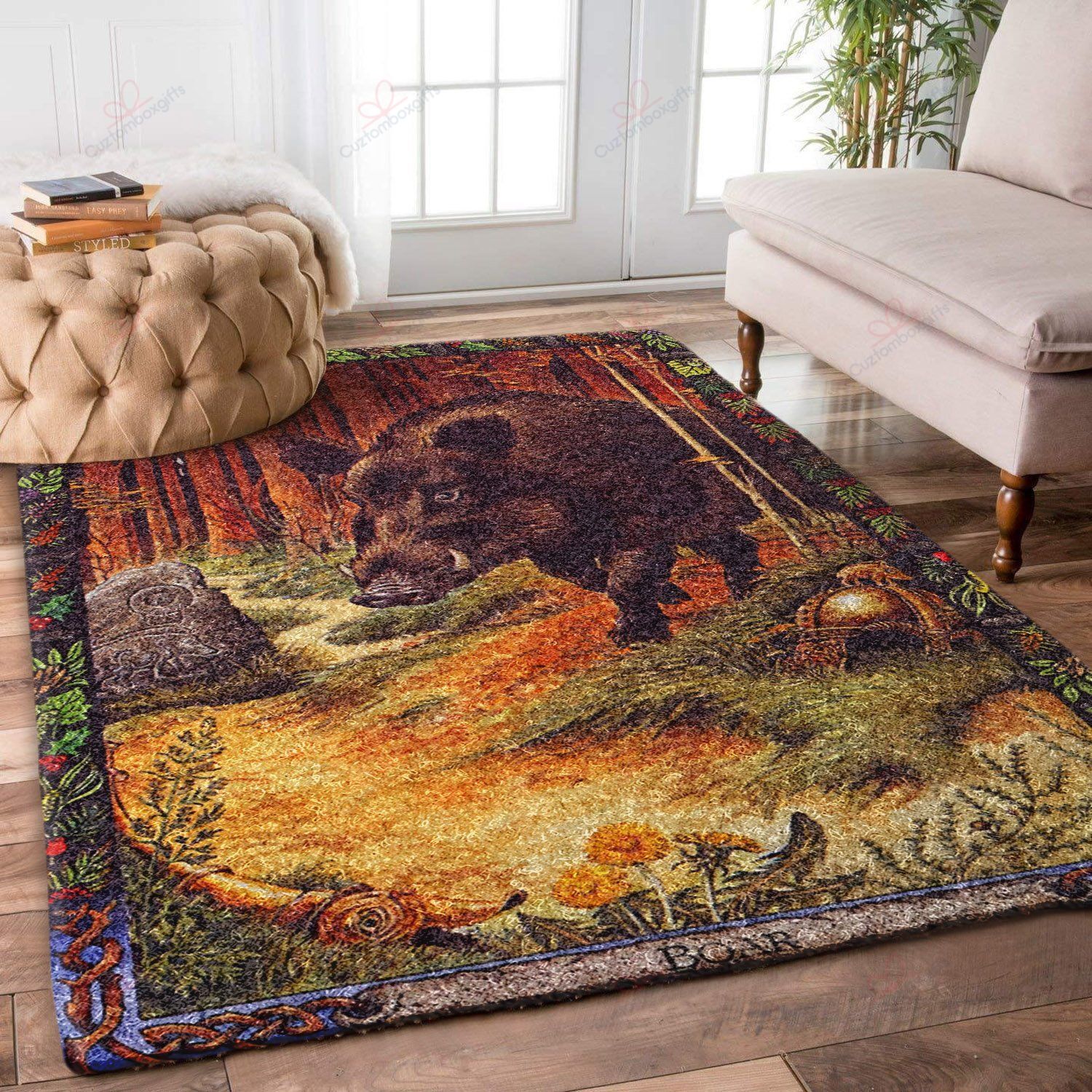 Boar In The Forest Rug Sport Decor Gift Floor Decor Living Room Carpet Rug Area Rug - 10cdd99a0f44 Boar In The Forest Rug Sport Decor Gift Floor Decor Living Room Carpet Rug Area Rug - 10cdd99a0f44