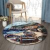 Boat Round Carpet Floor Rug Living Room Bedroom Decor Round Area Rug Carpet