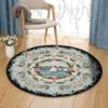 Boat Seahorse And Shell Round Carpet Floor Rug Living Room Bedroom Decor Round Area Rug Carpet