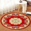 Bohemian Flowers Round Carpet Floor Rug Living Room Bedroom Decor Round Area Rug Carpet