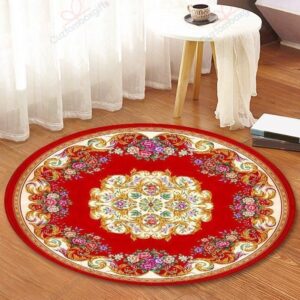 Bohemian Flowers Round Carpet Floor Rug Living Room Bedroom Decor Round Area Rug Carpet