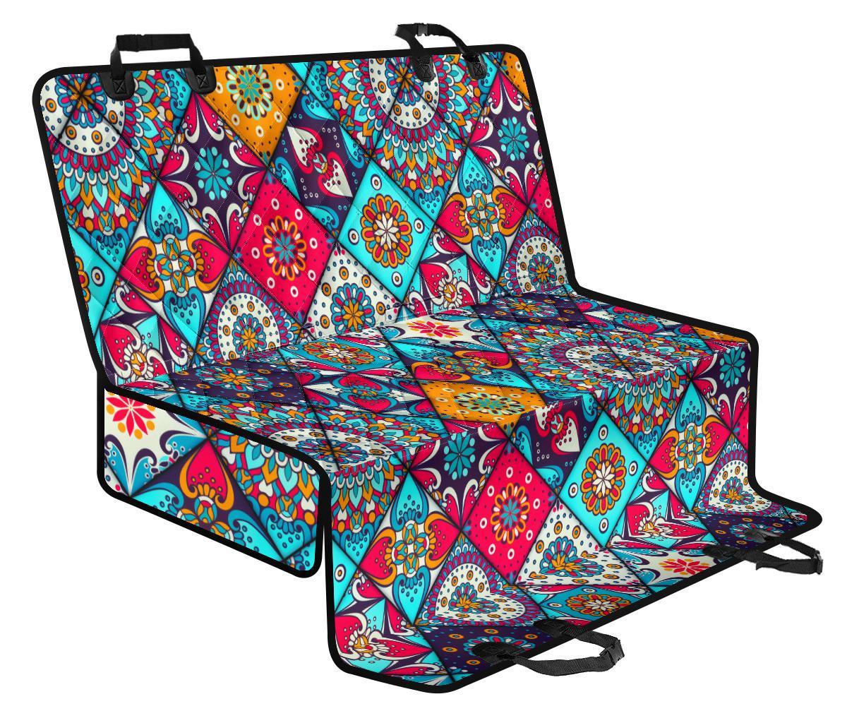 Bohemian Indian Mandala Patchwork Print Pet Car Back Seat Cover - b5c8de098b72 Bohemian Indian Mandala Patchwork Print Pet Car Back Seat Cover - b5c8de098b72