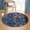 Bohemian Pattern 1 Round Carpet Floor Rug Living Room Bedroom Decor Round Area Rug Carpet