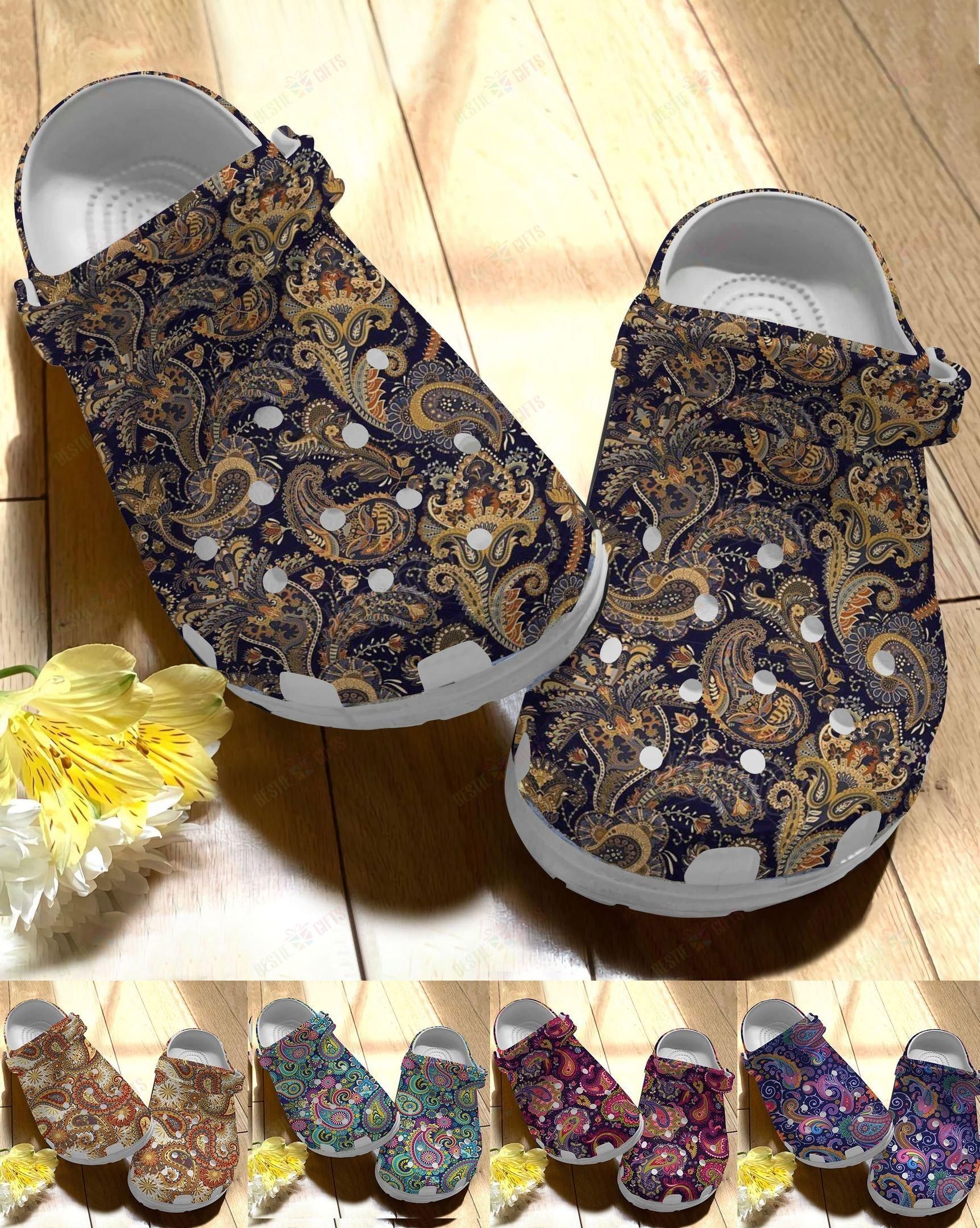Boho Crocs Clog Classic Clog Boho Pattern 5 Colors Shoes Boho Crocs Clog Classic Clog Boho Pattern 5 Colors Shoes