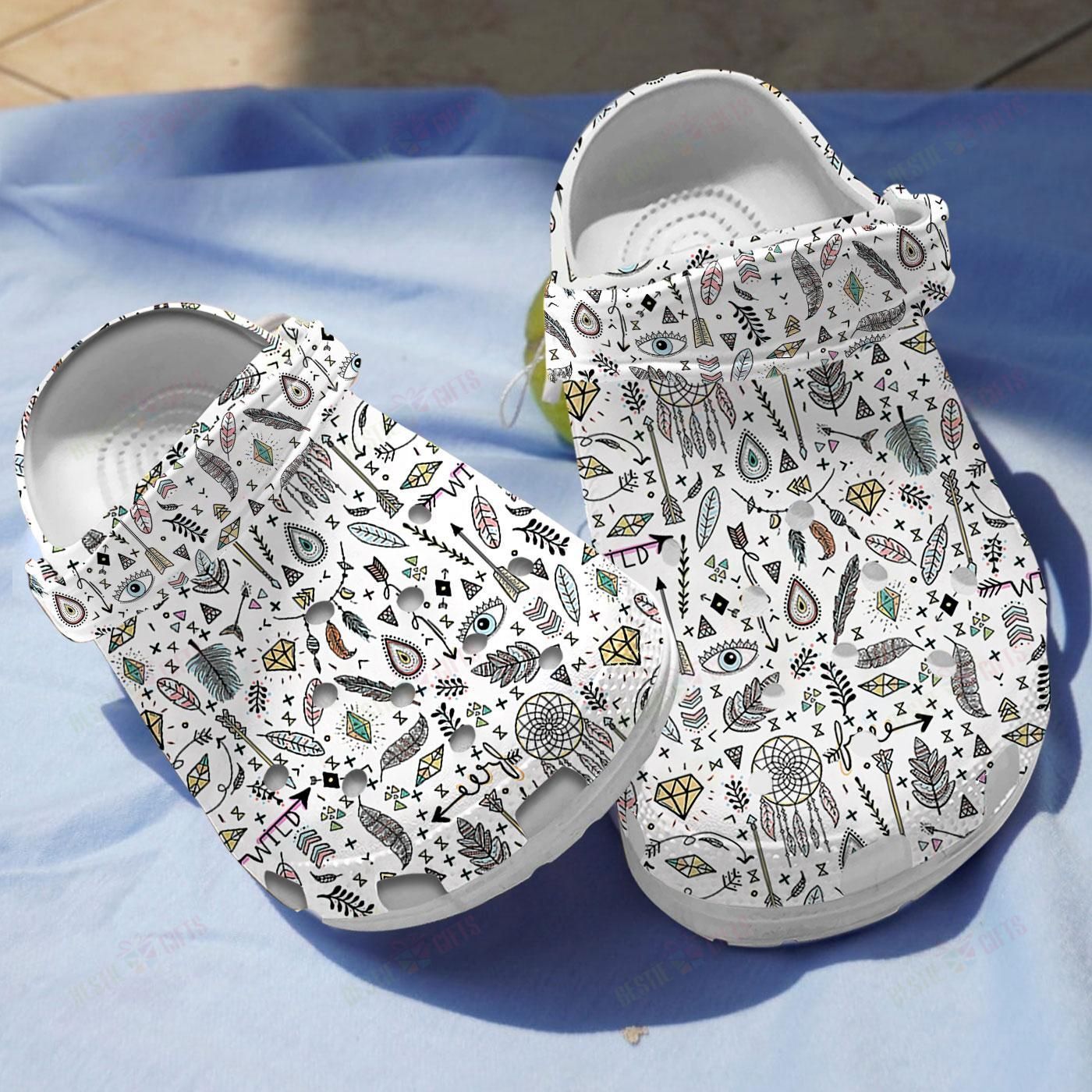 Boho Design Crocs Clog Classic Clogs Shoes Boho Design Crocs Clog Classic Clogs Shoes
