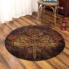 Boho Detailed Dragonfly Round Carpet Floor Rug Living Room Bedroom Decor Round Area Rug Carpet