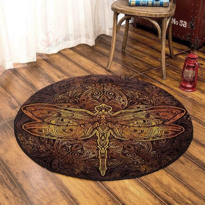 Boho Detailed Dragonfly Round Carpet Floor Rug Living Room Bedroom Decor Round Area Rug Carpet Boho Detailed Dragonfly Round Carpet Floor Rug Living Room Bedroom Decor Round Area Rug Carpet