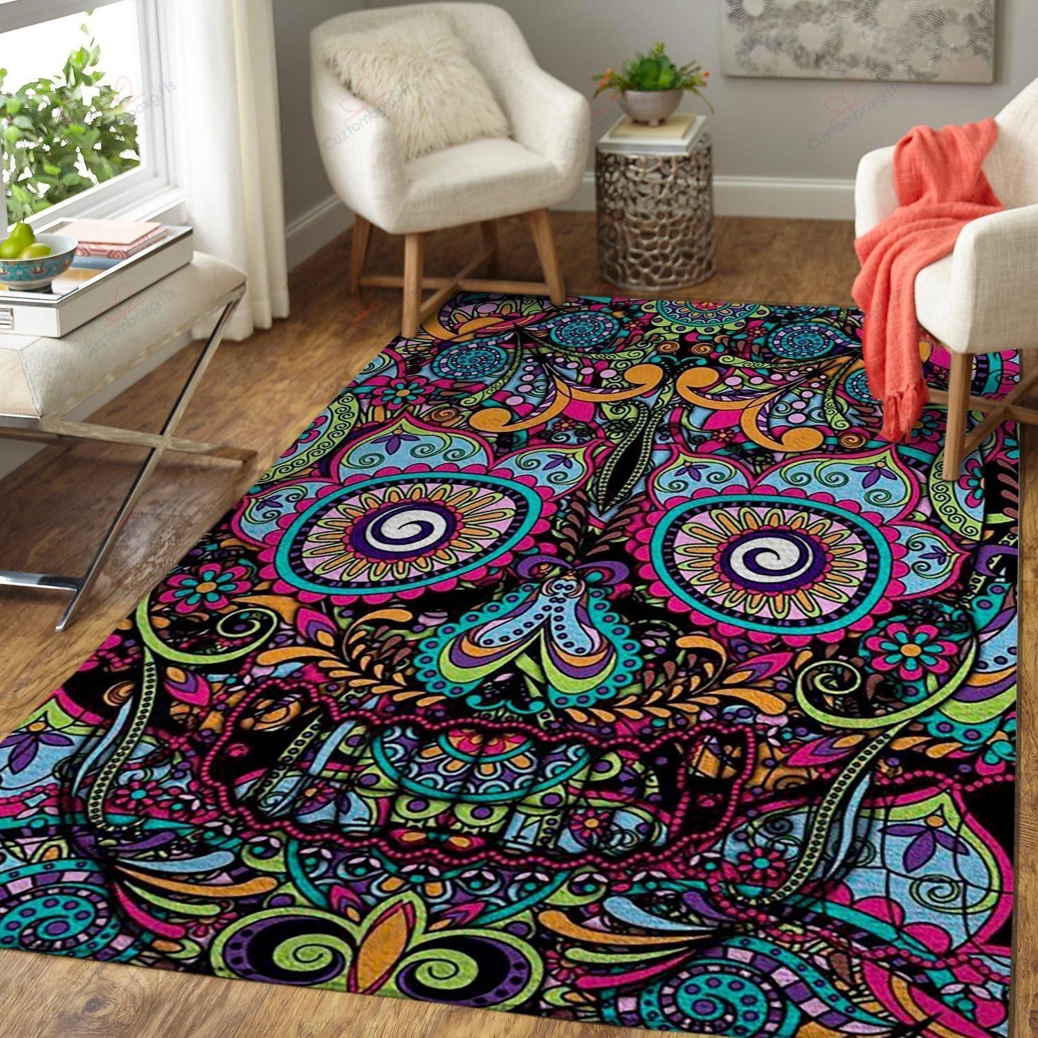 Boho Detailed Skull Rug Sport Decor Gift Floor Decor Living Room Carpet Rug Area Rug - 073a741f4f0e Boho Detailed Skull Rug Sport Decor Gift Floor Decor Living Room Carpet Rug Area Rug - 073a741f4f0e