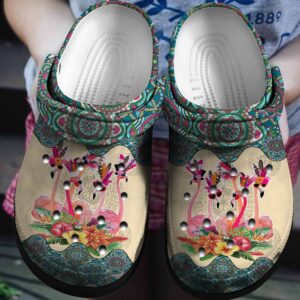 Boho Flamingo Shoes – Vintage Crocs Clog Crocbland Clog Gift For Woman Girl Grandma Mother Daughter Sister Niece Friend