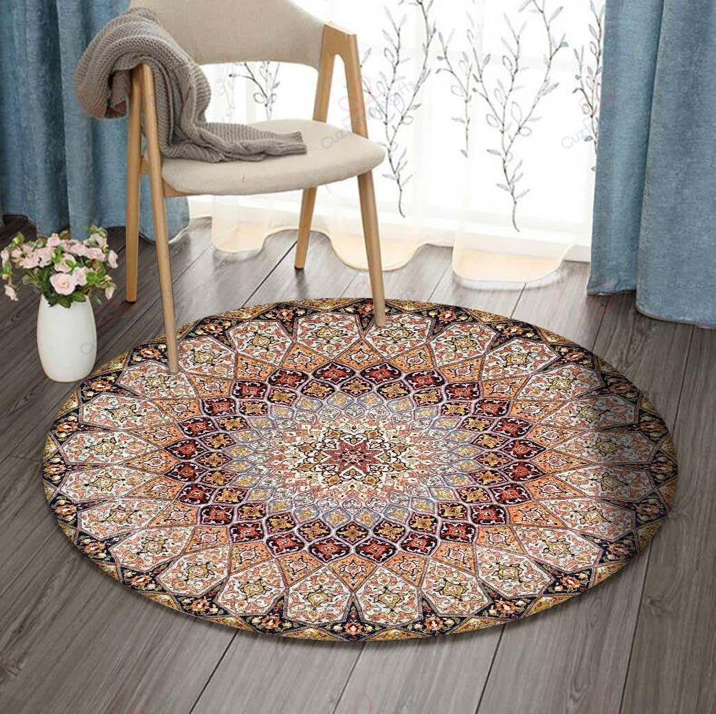 Boho Round Carpet Floor Rug Living Room Bedroom Decor Round Area Rug Carpet Boho Round Carpet Floor Rug Living Room Bedroom Decor Round Area Rug Carpet
