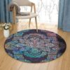 Boho Intense Round Carpet Floor Rug Living Room Bedroom Decor Round Area Rug Carpet