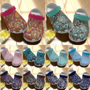 Boho Personalize Clog Custom Crocs Fashionstyle Comfortable For Women Men Kid Print 3D 10 Paisley Patterns
