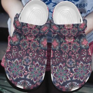 Boho Personalized Clog Custom Crocs Comfortablefashion Style Comfortable For Women Men Kid Print 3D Purple