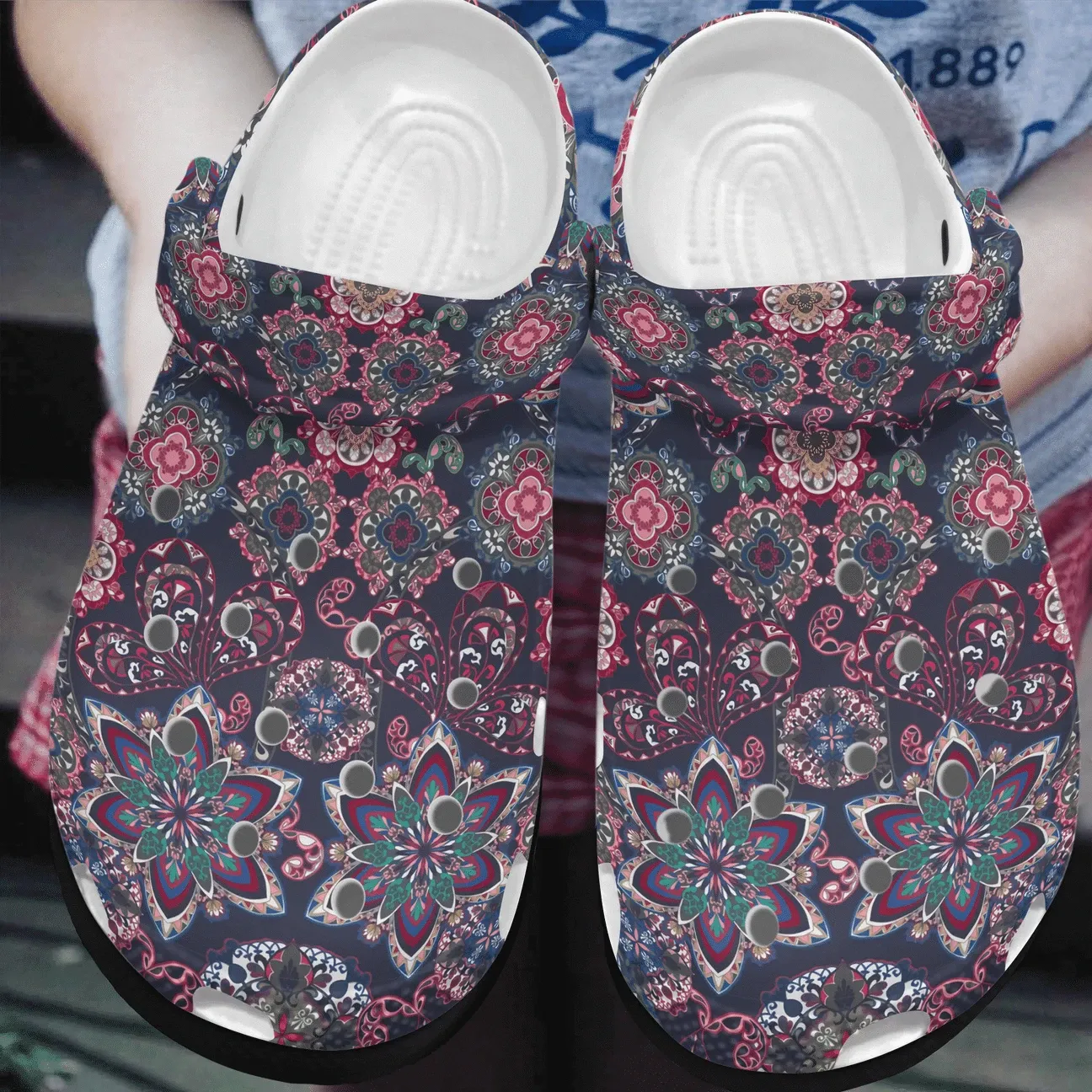 Boho Personalized Clog Custom Crocs Comfortablefashion Style Comfortable For Women Men Kid Print 3D Purple Boho Personalized Clog Custom Crocs Comfortablefashion Style Comfortable For Women Men Kid Print 3D Purple