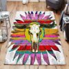 Boho Skull Flower Rug Sport Decor Gift Floor Decor Living Room Carpet Rug Area Rug - 3d197a277973