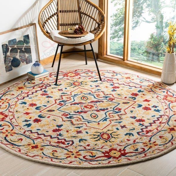 Boho Tribal Round Carpet Floor Rug Living Room Bedroom Decor Round Area Rug Carpet Boho Tribal Round Carpet Floor Rug Living Room Bedroom Decor Round Area Rug Carpet