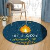 Bonfire Round Carpet Floor Rug Living Room Bedroom Decor Round Area Rug Carpet