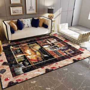Book And Cat Rug Sport Decor Gift Floor Decor Living Room Carpet Rug Area Rug - ac947dbcb801
