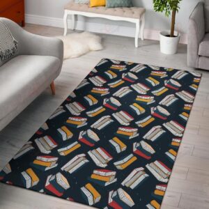 Book Pattern 7 Rug Sport Decor Gift Floor Decor Living Room Carpet Rug Area Rug - 6b8a4c3c5b48